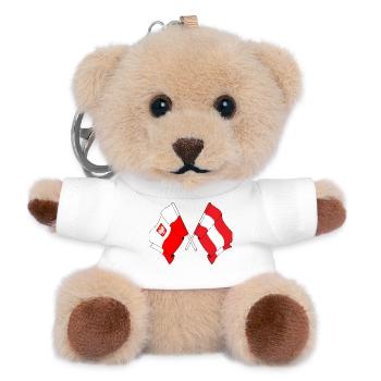 Flagge Polen und Flagge Österreich - Teddy Schlüsselanhänger - Weiß - Vorne