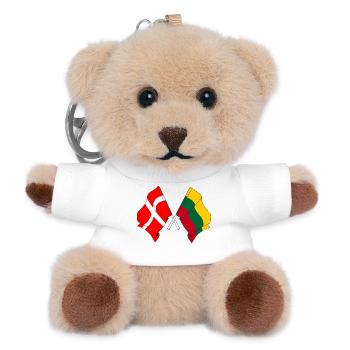 Flagge Dänemark, Flagge Litauen - Teddy Schlüsselanhänger - Weiß - Vorne