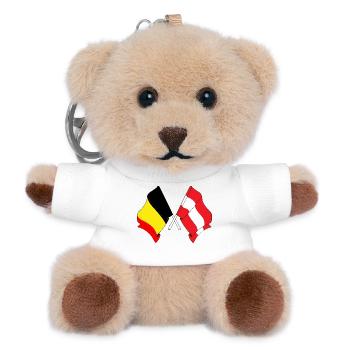 Flag Belgium, Austria - Teddy Keyring - white - Front