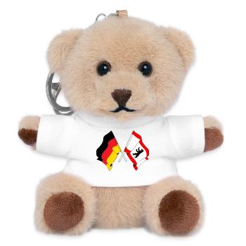 Flagge Deutschland, Berlin - Teddy Schlüsselanhänger - Weiß - Vorne
