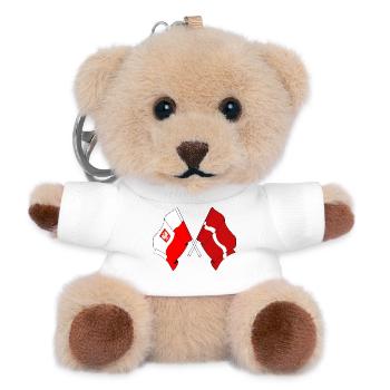 Flagge von Polen, Lettland - Teddy Schlüsselanhänger - Weiß - Vorne
