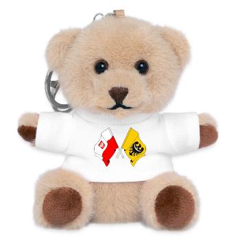Flag of Poland, Lower Silesia crossed - Teddy Keyring - white - Front