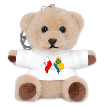 Flag of Poland, Opole crossed - Teddy Keyring - white - Front