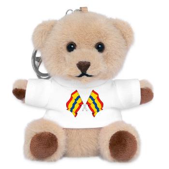 Two flags of the province of Overijssel - Teddy Keyring - white - Front