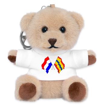 Drapeau des Pays-Bas, Overijssel croisé - Porte-clés ourson - blanc - Devant