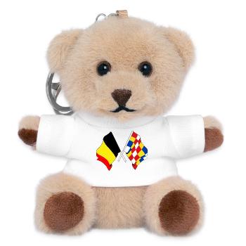 Flagge von Belgien, Antwerpen - Teddy Schlüsselanhänger - Weiß - Vorne