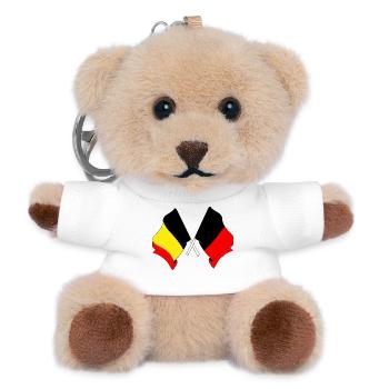 Flag of Belgium and flag of Namur - Teddy Keyring - white - Front
