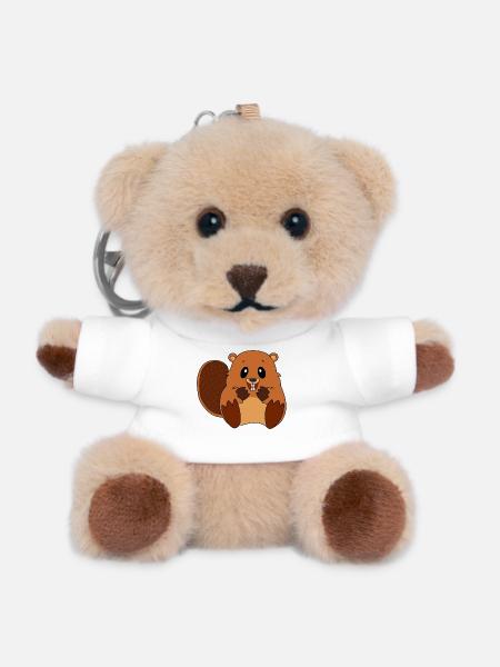 Biber - Teddy Schlüsselanhänger - Weiß