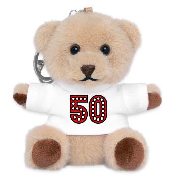 50. 50 JAHRE. 50-JÄHRIGES JUBILÄUM. 50-JÄHRIGES JUBILÄUM. - Teddy Schlüsselanhänger - Weiß - Vorne