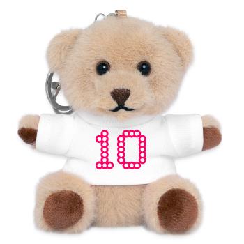 10. 10 YEARS. 10th ANNIVERSARY. 10 YEAR ANNIVERSARY. - Teddy Keyring - white - Front