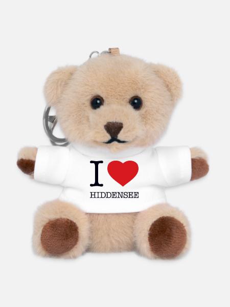 I LOVE HIDDENSEE - Teddy Schlüsselanhänger - Weiß