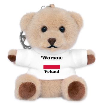 Warschau, Polen - Stilvolle Drucke - Teddy Schlüsselanhänger - Weiß - Vorne