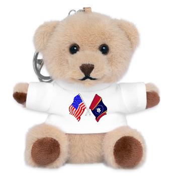 Flagge USA und Bundesstaat Mississippi gekreuzt - Teddy Schlüsselanhänger - Weiß - Vorne