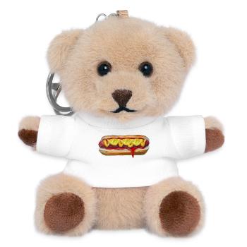 Farbexplosiver Hotdog Malerei - Teddy Schlüsselanhänger - Weiß - Vorne