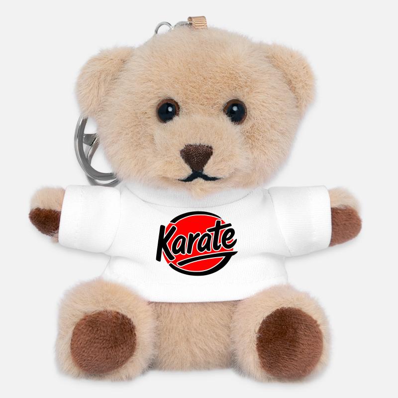 Karate - Teddy Schlüsselanhänger - Weiß