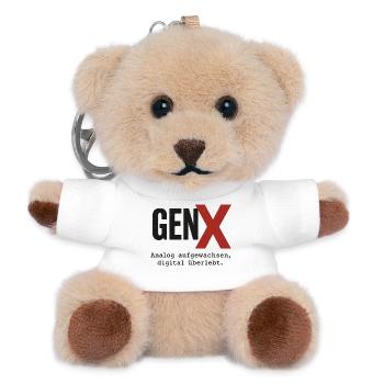 GenX Digital Retro Design - Teddy Schlüsselanhänger - Weiß - Vorne