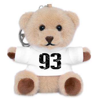 93 Zahl Trikot - Teddy Schlüsselanhänger - Weiß - Vorne