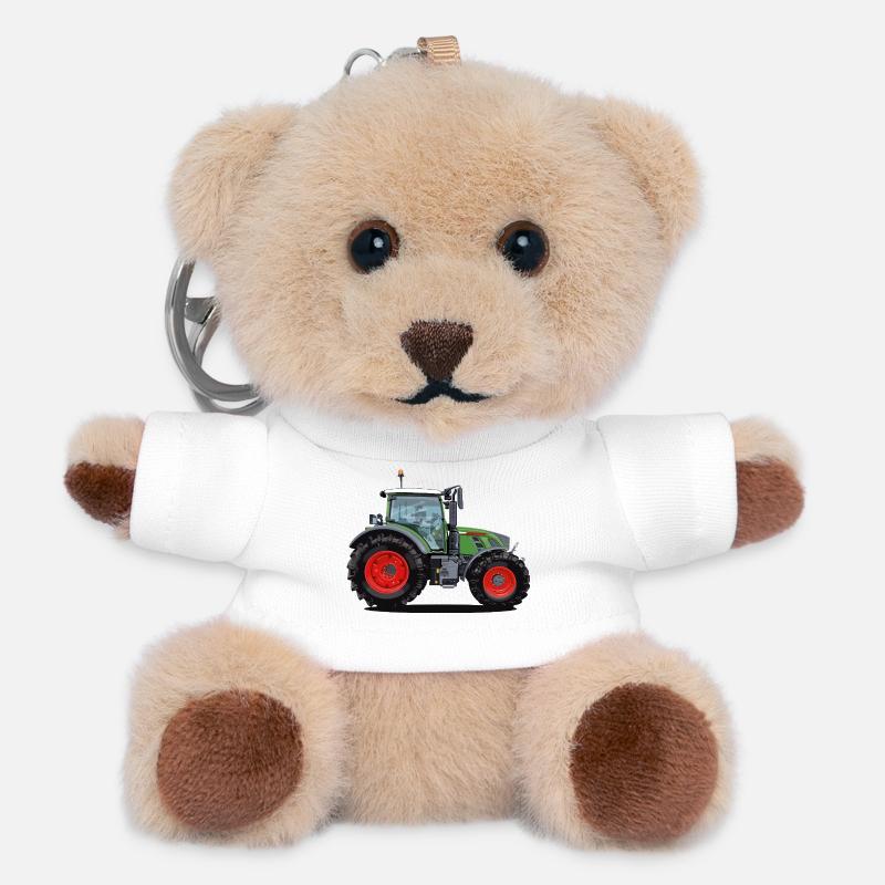 Tractor that everyone likes - Teddy Keyring - white