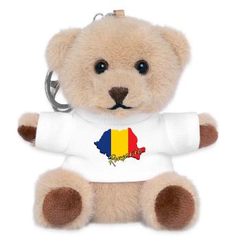 I love Romania, made in Romania - Teddy Keyring - white - Front
