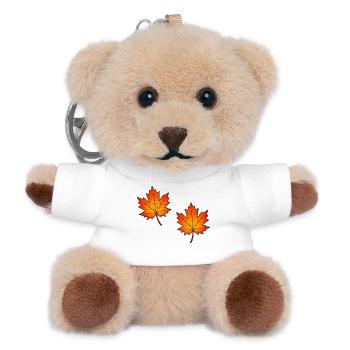 Autumnal Maple Leaves Illustration - Teddy Keyring - white - Front
