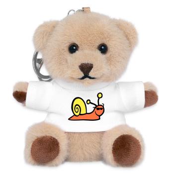 Schnecke Sonnenbrille niedlich süß glücklich Cool - Teddy Schlüsselanhänger - Weiß - Vorne