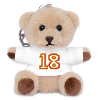 18. 18 JAHRE ALT. 18-JÄHRIGES JUBILÄUM. 18. GEBURTSTAG. - Teddy Schlüsselanhänger - Weiß - Vorne