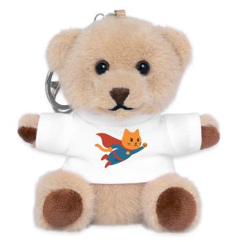 Super Chat, der Retter der Welt - Teddy Schlüsselanhänger - Weiß - Vorne