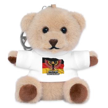 Stolz auf Deutschland avec drapeau - Porte-clés ourson - blanc - Devant