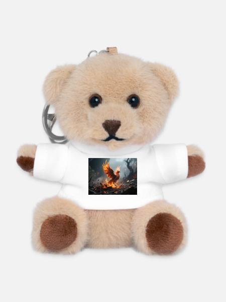 Fire Phoenix Rise - Teddy Keyring - white