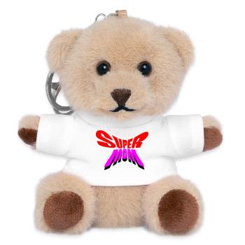 Super Mom / Super Maman - Porte-clés ourson - blanc - Devant