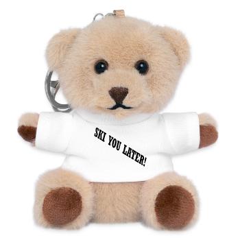SKI YOU LATER – Lustiger Ski Spruch - Teddy Schlüsselanhänger - Weiß - Vorne