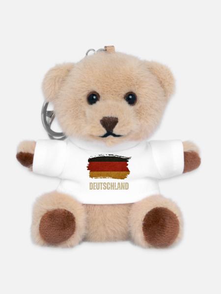 Grunge-Flagge von Deutschland, stolzer deutscher - Teddy Schlüsselanhänger - Weiß