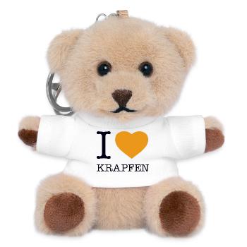 I love Krapfen - Teddy Schlüsselanhänger - Weiß - Vorne