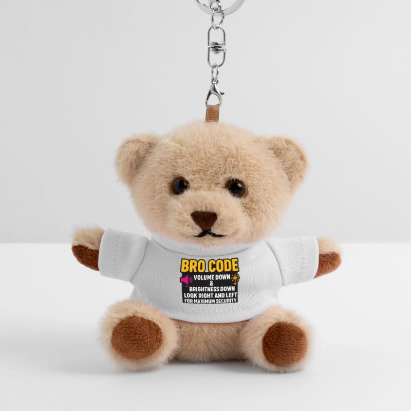 Bro Code Volume Down Look Right Left, Funny  Teddy Keyring