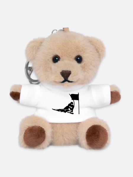 Ski - Teddy Schlüsselanhänger - Weiß