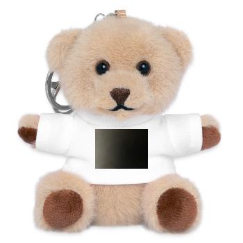 Dunkelgrau Nebelgradient - Teddy Schlüsselanhänger - Weiß - Vorne