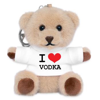 Ich liebe Wodka – Alkohol - Teddy Schlüsselanhänger - Weiß - Vorne