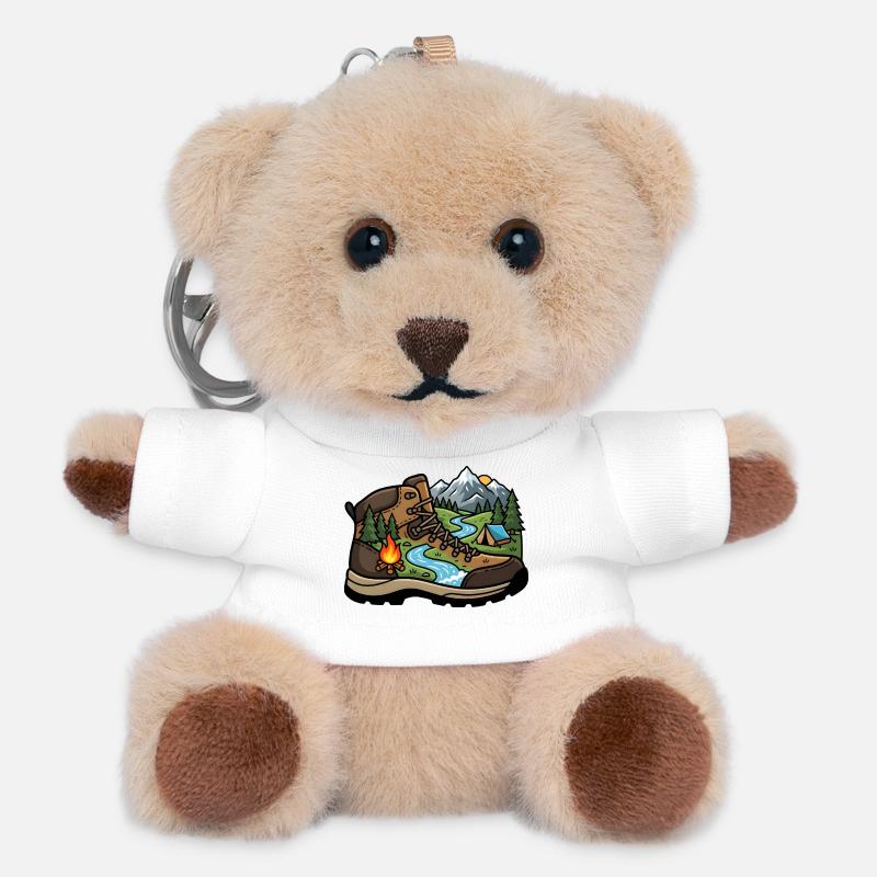Camp Adventure Boot - Teddy Keyring - white