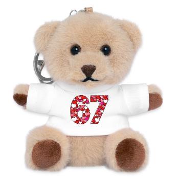 67 Valentinstag Herzen - Teddy Schlüsselanhänger - Weiß - Vorne