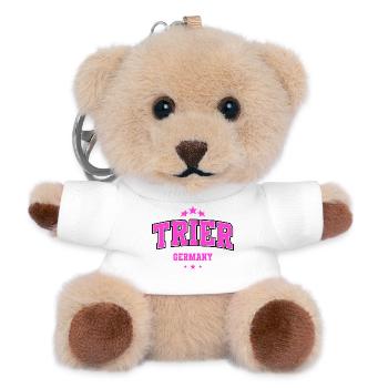 Trier Germany Pink Heimat College Design - Teddy Schlüsselanhänger - Weiß - Vorne