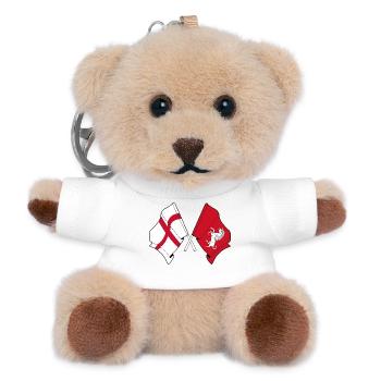 Kent Crossed mit England-Flagge - Teddy Schlüsselanhänger - Weiß - Vorne