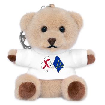 Gekreuzte Flaggen West Sussex & England - Teddy Schlüsselanhänger - Weiß - Vorne