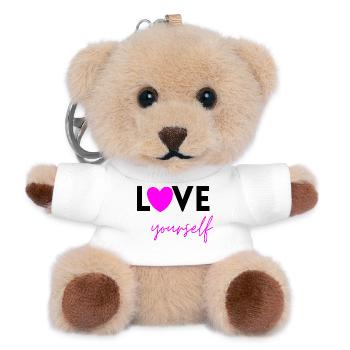 LOVE YOURSELF PINK! SELFLOVE EEMPOWERMENT MENTAL - Teddy Keyring - white - Front