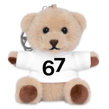 67 nehme Schwarz - Teddy Schlüsselanhänger - Weiß - Vorne
