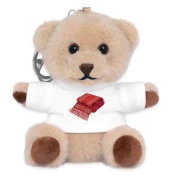 Christmas scarf in embroidered look (printed) - Teddy Keyring - white - Front
