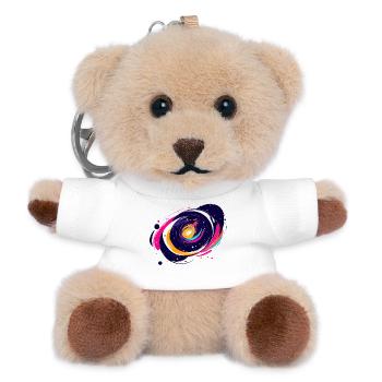 Farbwirbel Galaxie Weltall Muster - Teddy Schlüsselanhänger - Weiß - Vorne