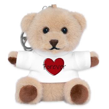 rotes herz rot Geschenk Valentinstag - Teddy Schlüsselanhänger - Weiß - Vorne