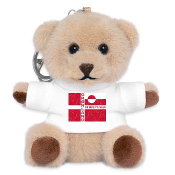 Emblème du Groenland Non à vendre - Porte-clés ourson - blanc - Devant