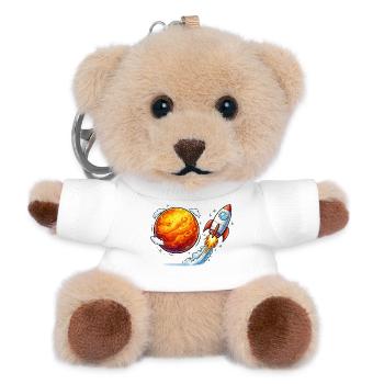 Rocket Planet Space Travel - Teddy Keyring - white - Front
