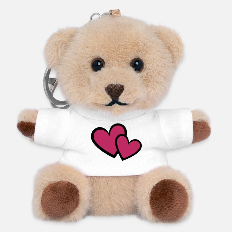 Valentine's Day Heart Valentine's Day Gift - Teddy Keyring - white